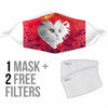 Persian Cat On Heart Print Face Mask- Limited Edition