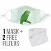 Yellow Headed Parrot Print Face Mask