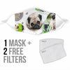 Cute Pug Print Face Mask