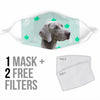 Cute Weimaraner Dog Print Face Mask