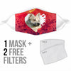 Norwegian Buhund On Heart Print Face Mask