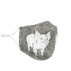 Large White Pig Print Face Mask