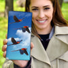 Blue Winged Macaw Print Women's Leather Wallet