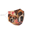 Boxer Dog On Pink Print Face Mask