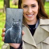 British Shorthair Cat On Blue Print Women's Leather Wallet