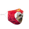 Dandie Dinmont Terrier On Heart Print Face Mask