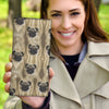 Pug Dog Patterns Print Women's Leather Wallet