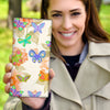 Floral Butterfly Print Women's Leather Wallet