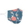 Koi Fish Patterns Blue Print Face Mask