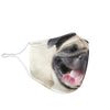 Laughing Pug Dog Print Face Mask