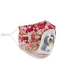 Bearded Collie Floral Print Face Mask