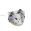 Persian Cat On Floral Print Face Mask