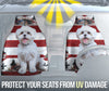 [AI Generated] Maltese Dog From Georgia Red Print Car Seat Covers