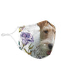 Wire Hair Fox Terrier Floral Print Face Mask