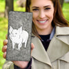 Large White Pig Print Women's Leather Wallet