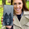 Belgian Shepherd On Black Print Women's Leather Wallet