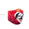 Japanese Chin On Heart Print Face Mask