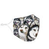 Alaskan Malamute Face Print Face Mask