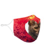 Lykoi Cat On Heart Print Face Mask