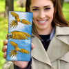 Blue-And-Yellow Macaw Print Women's Leather Wallet