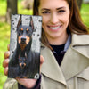 Cute Doberman Pinscher Dog Print Women's Leather Wallet