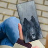 Belgian Shepherd On Black Print Women's Leather Wallet