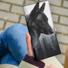 Belgian Malinois Dog On Black Print Women's Leather Wallet