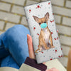 Chihuahua Dog Floral Print Women's Leather Wallet