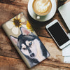 Siberian Husky Dog Print Women's Leather Wallet