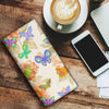 Floral Butterfly Print Women's Leather Wallet