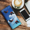 Blue Winged Macaw Print Women's Leather Wallet