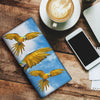 Blue-And-Yellow Macaw Print Women's Leather Wallet