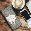 Large White Pig Print Women's Leather Wallet