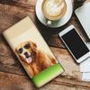 Cute Golden Retriever Dog Print Women's Leather Wallet