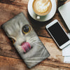 Scottish Fold Cat Face Print Women's Leather Wallet