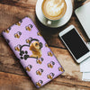 Puggle Dog paws patterns  Print Women's Leather Wallet