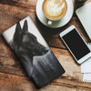 Belgian Malinois Dog On Black Print Women's Leather Wallet