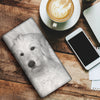 Goldendoodle On White Print Women's Leather Wallet