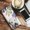 Amazing Briard Dog On White Print Women's Leather Wallet