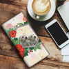 Labrador Dog Floral Print Women's Leather Wallet