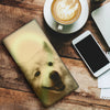 Cute American Eskimo Dog Print Women's Leather Wallet